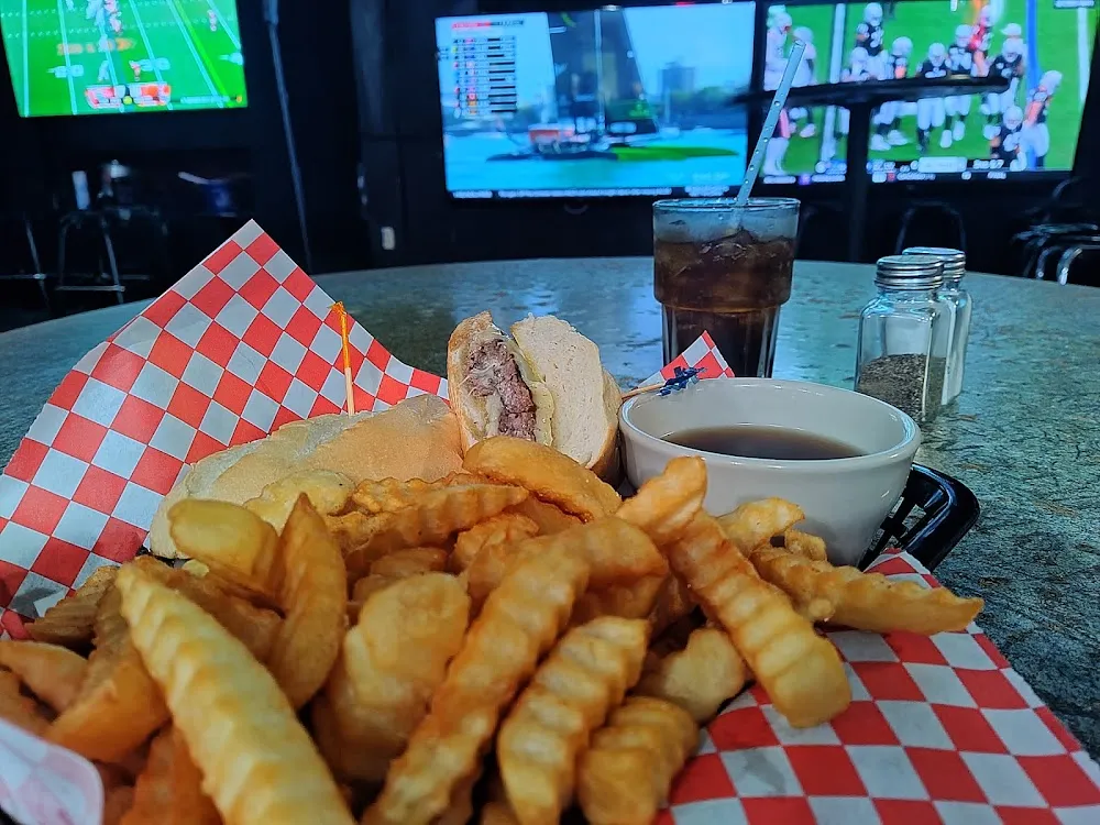 Burger Dip w Fries with Cheese