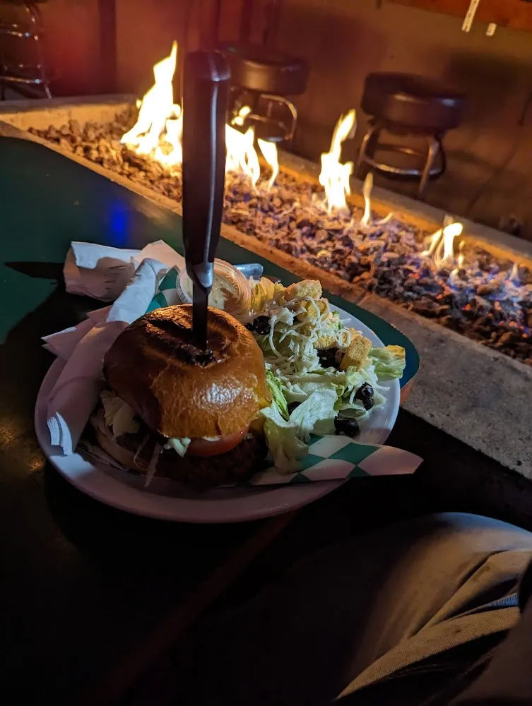 Cheeseburger and Side Salad